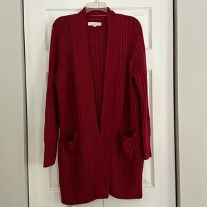 Loft red cardigan